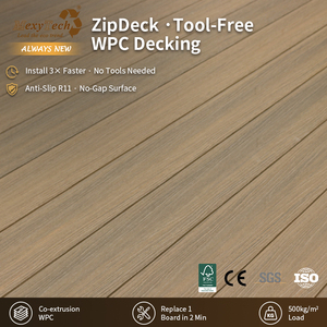 Mexytech, nouvelle conception <span class=keywords><strong>de</strong></span> terrasse en composite solide, écologique, durable, antidérapante, ZipDeck avec système d'assemblage sans outil pour la cour - Product Image 1