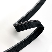 Cordon de passepoil tressé pailleté ZIMEX 94823 2mm 100% polyester écologique / Petites taches brillantes argentées pour sacs, vêtements, chaussures, maison