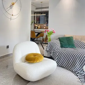 2022 İtalyan oturma odası kanepe kuzu kaşmir İtalyan yansıtıcı kanepe beyaz oyuncak Sydney sandalye