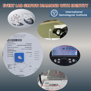 Gi сертифицированное 1CT грушевидное лабораторное выращенное Бриллиантовое 18k ТВЕРДОЕ ЗОЛОТО HPHT CVD VS1 лабораторное кольцо с бриллиантом для женщин свадьбы - Product Image 4