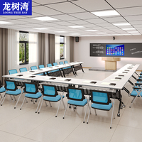 Table de formation escamotable pour salle de classe, bureau de conférence pliable avec roulettes, mobilier de bureau moderne à roulettes