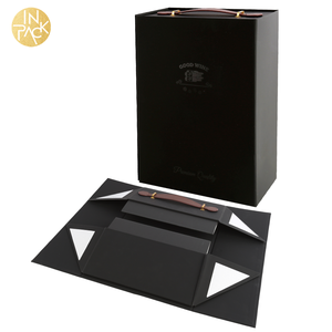 EN PACK boîte-cadeau de luxe pour la fête <span class=keywords><strong>des</strong></span> pères papa boîte magnétique imprimée en feuille d'or estampage à chaud bleu marine avec fermeture à ruban - Product Image 5