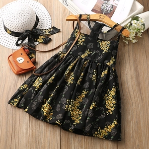 Free Sample Kids Boutique Clothing Summer Beautiful Girl Black <b>Flower</b> Dress From Clothing Manufacturer - Product Image 2