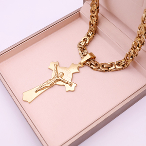 Colar pingente crucifixo São Bento, aço 316L tom ouro, venda quente, ótimo presente - Product Image 5