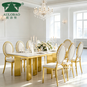 Tables et chaises de salle à manger modernes en acier inoxydable pour mariages à Dubaï, usage domestique, hôtelier et événementiel - Product Image 2