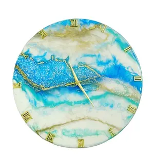 Resin wall clock with marble texture home decoration hanging clock used in home hotel and public area abstract pattern clock