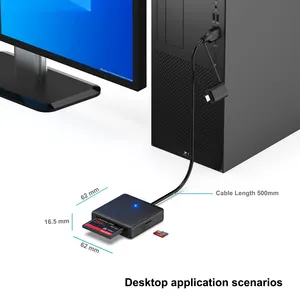 Aanpassen Geheugenkaartlezer, 4 In1 Usb USB-C Sd Micro-Sd Ms Cf Kaartlezer Adapter Compatibel Met Iphone 15 Pro/Max,