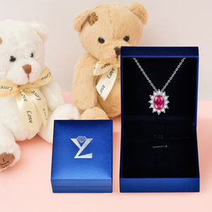 Collar con Colgante de Plata de Ley 925 con Baño de Rodio, Diseño Geométrico Vintage, Zirconia Ovalada, Inspirado en la Princesa <span class=keywords><strong>Diana</strong></span>, para Fiestas, de YILUN - Product Image 4