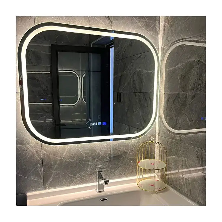 사용자 정의 벽걸이 형 터치 스크린 Led 조명 및 캐비닛과 스마트 Led 거울 백라이트 욕실 거울