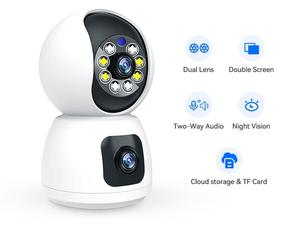 Caméra de sécurité WiFi 1080P pour maison intelligente avec audio bidirectionnel, moniteur bébé, vision nocturne IR, détection de mouvement et suivi humain sans fil - Product Image 2