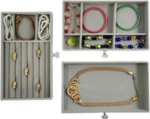 Boîte de rangement à trois niveaux en acrylique pour bijoux, avec tiroirs pour organiser boucles d'oreilles, bagues, colliers et bracelets - Product Image 2
