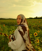 Floral léopard serpent châle respirant doux coton rayonne Viscose tissé Modal été Hijab casquettes pour femmes musulmanes plaine écharpe Logo