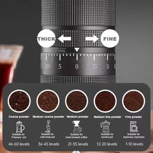 <span class=keywords><strong>Macinacaffè</strong></span> Manuale Portatile Mini in Titanio Dorato con 60 Livelli di Regolazione Esterna, Lame in Lega Al-Al, Acciaio Inox 420 per Espresso - Product Image 4