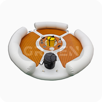 Île flottante ronde commerciale gonflable, quai flottant gonflable avec porte-gobelets et porte-bière, pont flottant, quai de yacht gonflable