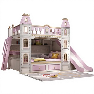 JS FURNITURE Nuovo Design Letto a Castello in Legno per Bambini con Scivolo Moderno e Scala a Forma di Elicottero per Uso in Scuola, Appartamento e Camera <span class=keywords><strong>da</strong></span> Letto - Product Image 1