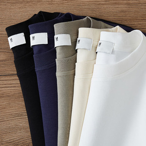 เสื้อยืดคอตตอนแท้ 100% แบบเรียบสำหรับผู้ชาย เสื้อยืดแขนสั้นทรงโอเวอร์ไซส์ เสื้อยืดเปล่าสำหรับพิมพ์ลาย เสื้อยืดแบบยูนิเซ็กซ์ ขายส่ง - Product Image 4