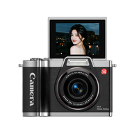 Sensor CMOS 64MP yang Dapat Disesuaikan, Layar Lipat 2,4 Inci, Pengambilan Gambar Senyum, Selfie HD, Zoom Digital 16X, Kamera Digital 4K Vlog Face