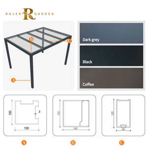 Pergola <span class=keywords><strong>murale</strong></span> fixe en verre pour villa, véranda moderne en aluminium et verre, pergola pour <span class=keywords><strong>jardin</strong></span> extérieur, hall, parc - Product Image 3