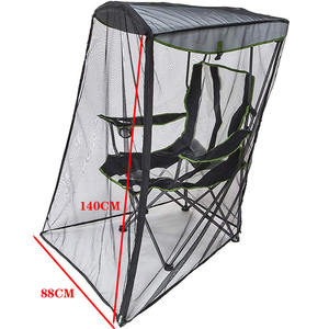 Chaise longue pliante à baldaquin vintage sans insectes, fauteuil inclinable pliable gris pour l'extérieur avec parasol pour le jardin et le camping en <span class=keywords><strong>bord</strong></span> <span class=keywords><strong>de</strong></span> <span class=keywords><strong>mer</strong></span>. - Product Image 6