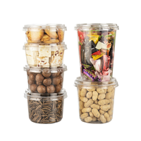 Gobelets en plastique PET jetables de qualité alimentaire de 8 oz, 12 oz, 32 oz avec couvercle pour animaux de compagnie, salades, noix, biscuits, fruits, contenants pour açaï