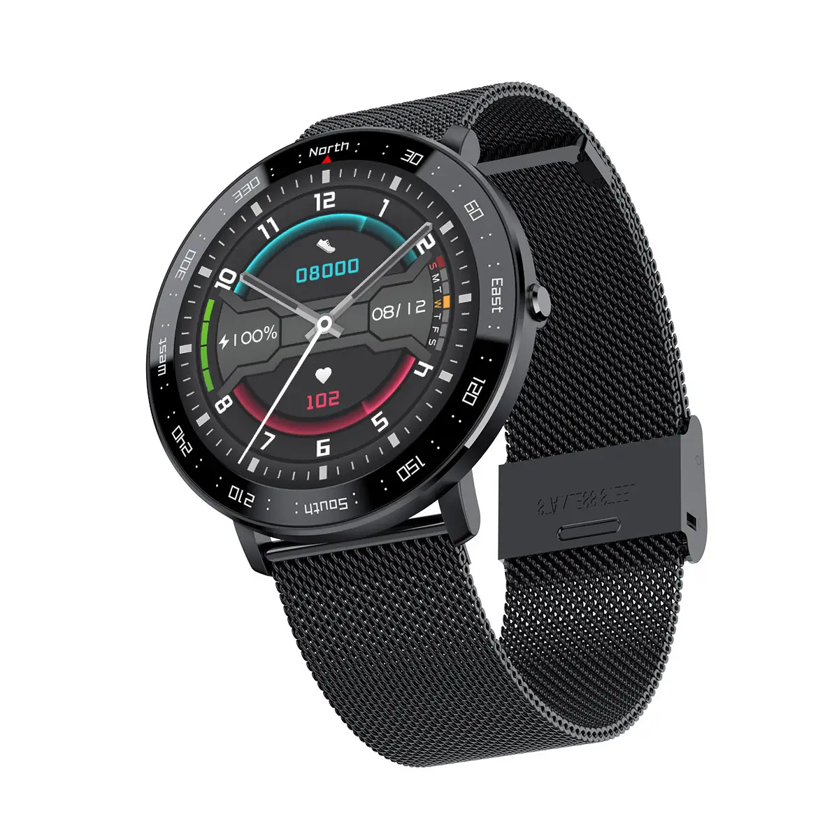 Großhandel Edelstahl ZL03 Smart Watch Vollrund bildschirm Herzfrequenz Blutdruck Armband wasserdichte Smartwatch