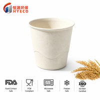 Gobelet jetable en coque de riz Hengyuan, robuste, résistant à la chaleur, écologique, compatible micro-ondes, 5,5 oz, FDA FCM, pour camping, restauration, vente en gros