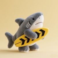 Peluche requin personnalisée animal en peluche mascotte peluches personnalisées peluche requin personnalisé avec planche de surf pour la promotion de la marque