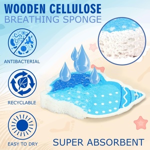 Spugne per Pulizia Non Graffianti a Forma di Conchiglia, per Casa, Cucina e Bagno, Spugne Assorbenti a Forma di Stella Marina per Lavaggio Piatti - Product Image 3