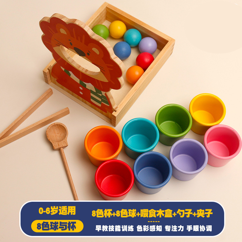 Jeu d'alimentation avec balles et gobelets de 8 couleurs - 0,67 kg