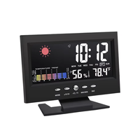 Horloge météorologique, affichage de l'écran couleur de l'horloge météo 8082T, réveil électronique contrôlé par la voix de la température et de l'humidité