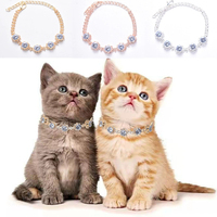 Collier pour animaux de compagnie de luxe pour chat et chien, en alliage de diamant, rivets, cristal, pendentifs en strass, collier pour chat, décoration pour chat