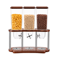 Distributeur multifonctionnel de nourriture pour buffet, 3 réservoirs, distributeur de nourriture sèche, de bonbons, de noix, en acier inoxydable, distributeur de céréales