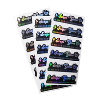 Personnages de dessins animés pour enfants colorés logo holographique fabricant d'autocollants parfum populaire cadeau louange baiser coupe impression d'étiquettes