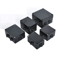 Caja de terminales de plástico ABS para exteriores estilo enchufe de goma negra Caja de conexiones de alimentación de monitoreo de seguridad de nivel de protección IP65