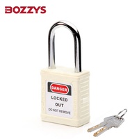 BOZZYS Cadenas de verrouillage industriel personnalisé en nylon blanc PA 38MM avec anse en acier inoxydable, étanche, certifié CE, avec clé maîtresse