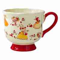 Mug en céramique mignon à motif de dessin animé avec cuillère, poignée haute, coffret cadeau pour enfants et filles, cadeau d'anniversaire, tasse à motif de dessin animé