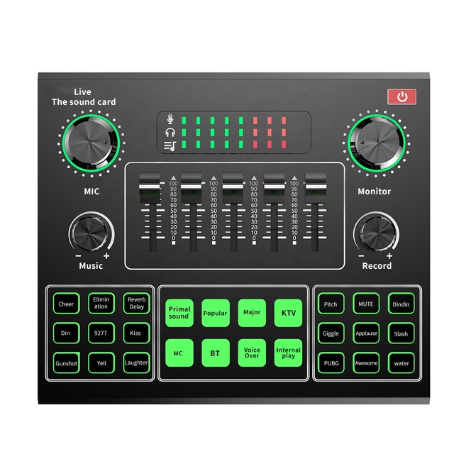V9 SoundCard Audio Interface Usb Studio Recording External Connect Phone and Computer m Dj Karaoke Live Broadcast Sound Card