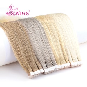Extensiones de Cabello Adhesivas Invisibles de Primera Calidad KSWIGS, 100% Cabello Humano Virgen Brasileño, Suave y Sedoso, Reutilizables - Product Image 1