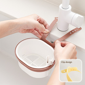 プラスチック製家庭用キッチンシンク排水口吊り下げバスケットフック折りたたみ式食品残渣キャッチャー野菜水切りざる - Product Image 6