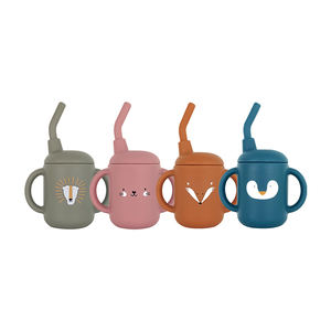 Tazza per Bambini con Cannuccia Senza BPA, Produzione ODM OEM, Tazza in Silicone per Bere, Stoviglie per Neonati, Tazza per l'Alimentazione, Pronta per la Spedizione, Disponibile - Product Image 1