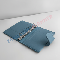 Portefeuille en cuir PU personnalisé galet A4 A5 A6 A7 portefeuille mince en velours Schwarz avec poche zippée et garniture noire