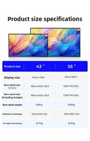 Panneau publicitaire LCD Reachii Star 55 pouces ultra-fin à écran plat, luminosité 500 cd/m², résolution 4K/1080p, montage mural pour intérieur