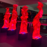 Machine à Effet de Flamme LED RVB Pleine Couleur pour Scène, Effet Flamme de Soie, Alimentation Électrique, Télécommande en Fer, 200W - Vente Chaude