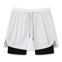Logo personnalisé Gym Wear Cross Fit Shorts Mens Fitness Workout Short de sport de course avec short de compression intérieur pour hommes
