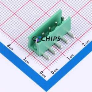 MXHT396R-3.96-05P-GN01-Cu-A Plug-in Terminal Block Bent Lead Through Hole,P=3.96mm Board-to-Board / Socket - Open 1x5P 3.96mm - Product Image 1