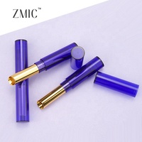 Conteneur de baume à lèvres de luxe manchon de balle en aluminium rouge à lèvres tube vide violet et or tube cosmétique de gros peut logo personnalisé