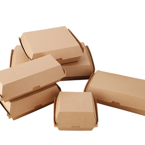 Boîtes à lunch en papier kraft pliables, recyclables, avec logo personnalisé, pelliculage mat, pour emballage de restauration rapide, boîte à frites à emporter - Product Image 2