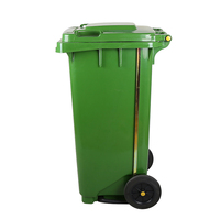 Vente flash : Poubelle extérieure en plastique de 240 L avec roues et pédale