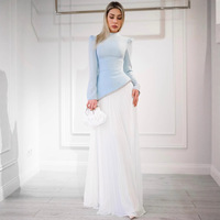 Robe de soirée élégante plissée pour femme, coupe trapèze, longueur ras du sol, col montant, personnalisable