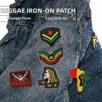 Ensemble de patchs brodés écologiques Bob Marley à thermocoller avec motifs cœur et fleur aux couleurs Rasta pour vêtements, chapeaux et sacs